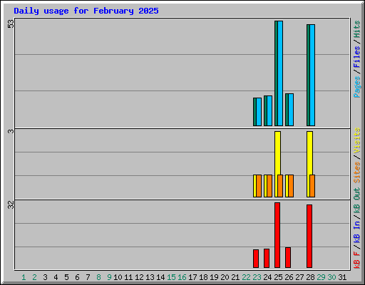 Daily usage for February 2025