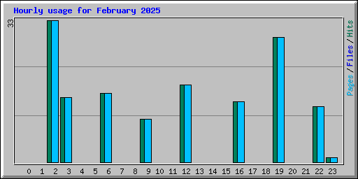 Hourly usage for February 2025